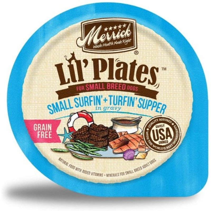 Merrick Lil Plates Grain Free Small Surfin + Turfin Supper - 3.5 oz Merrick Lil Plates Grain Free Small Surfin + Turfin Supper - 3.5 oz