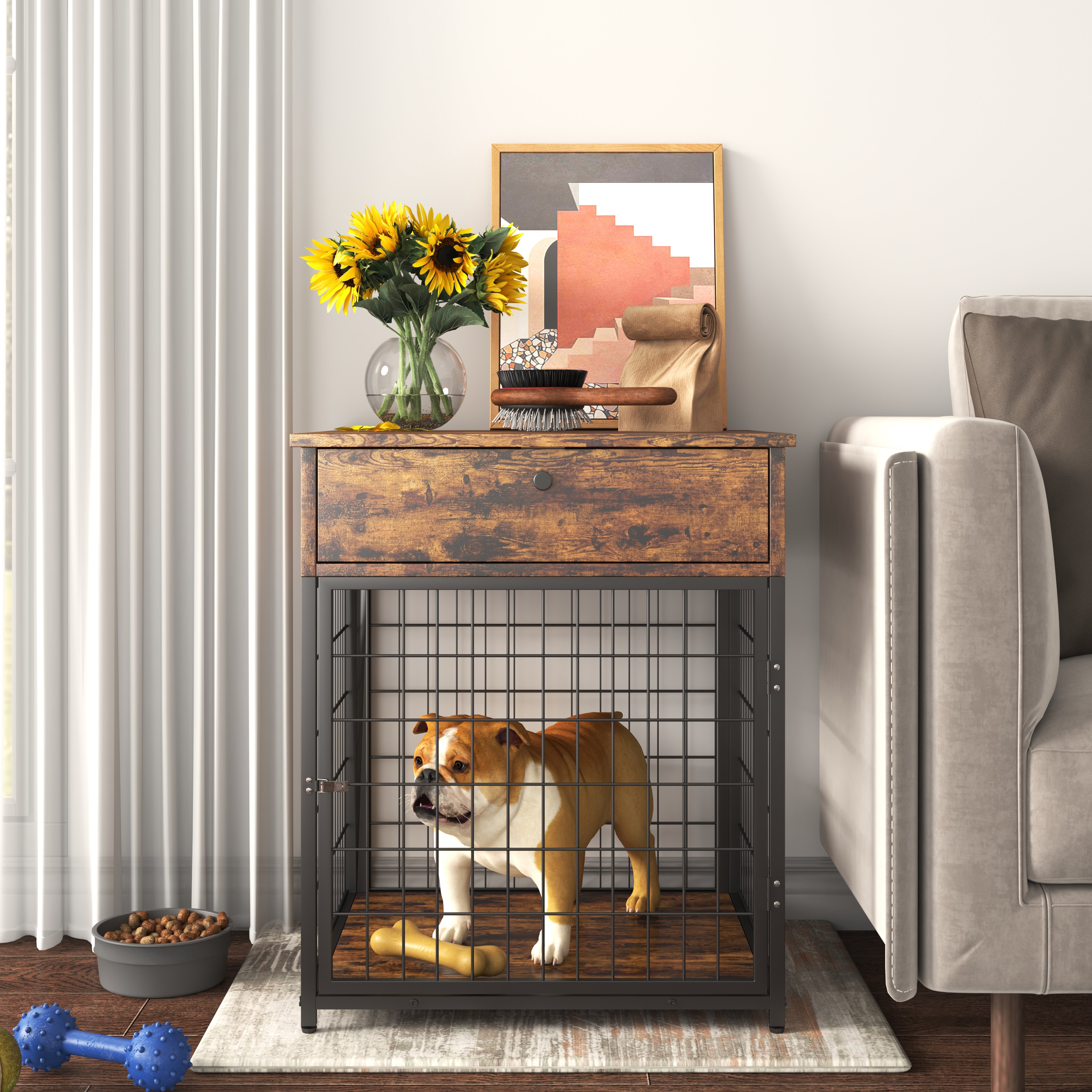 Furniture Dog Crates for small dogs Wooden Dog Kennel Dog Crate End Table, Nightstand Furniture Dog Crates for small dogs Wooden Dog Kennel Dog Crate End Table, Nightstand